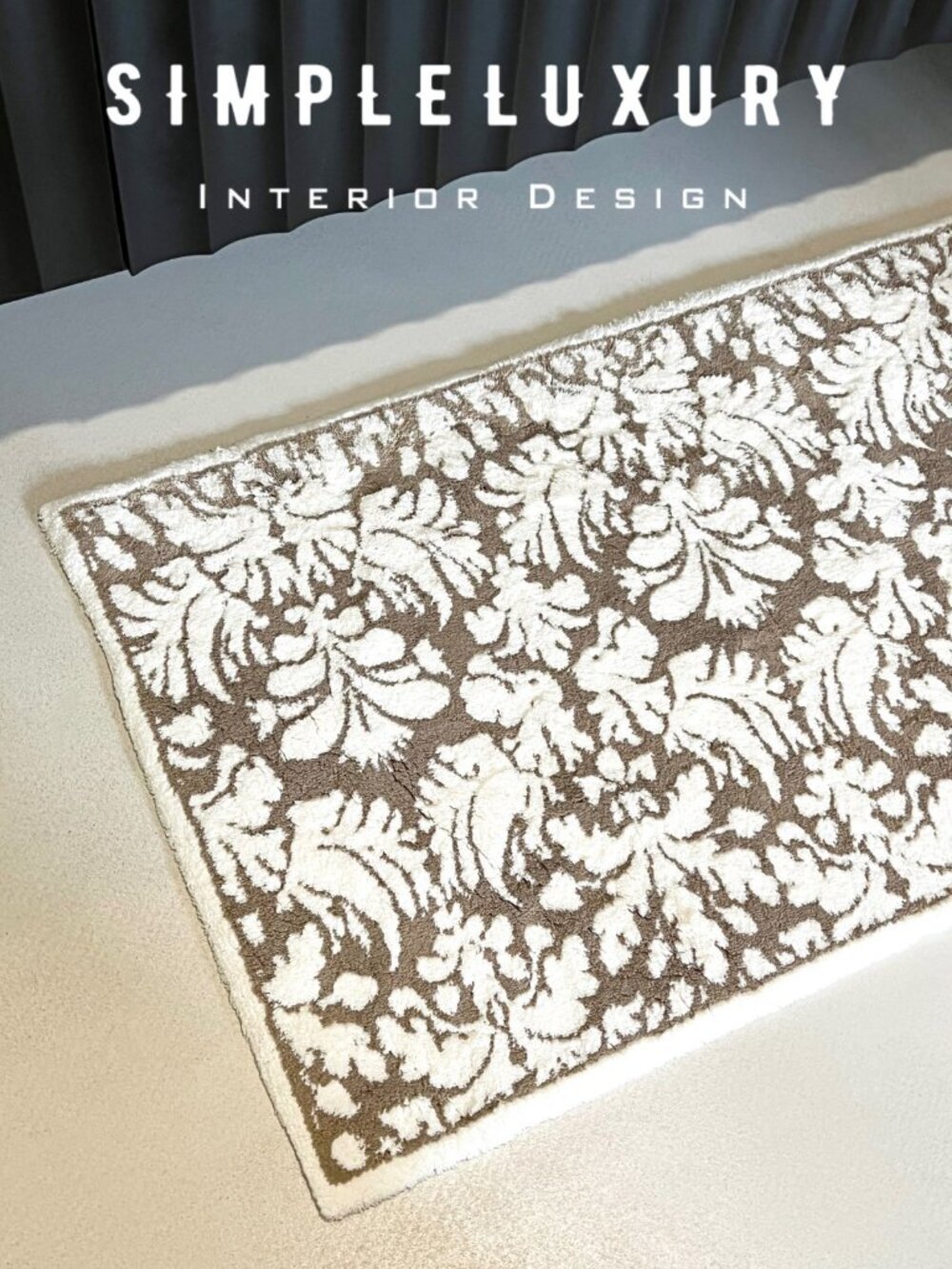 Discontinued Brand New ABYSS & HABIDECOR Chambord Damask Bath Rug 23" x 39"